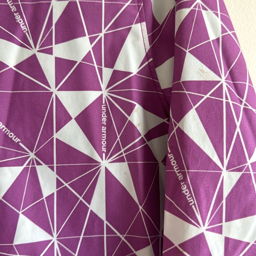 Under Armour Purple & White Geometric Kids Hooded Jacket - Picture 3 of 6